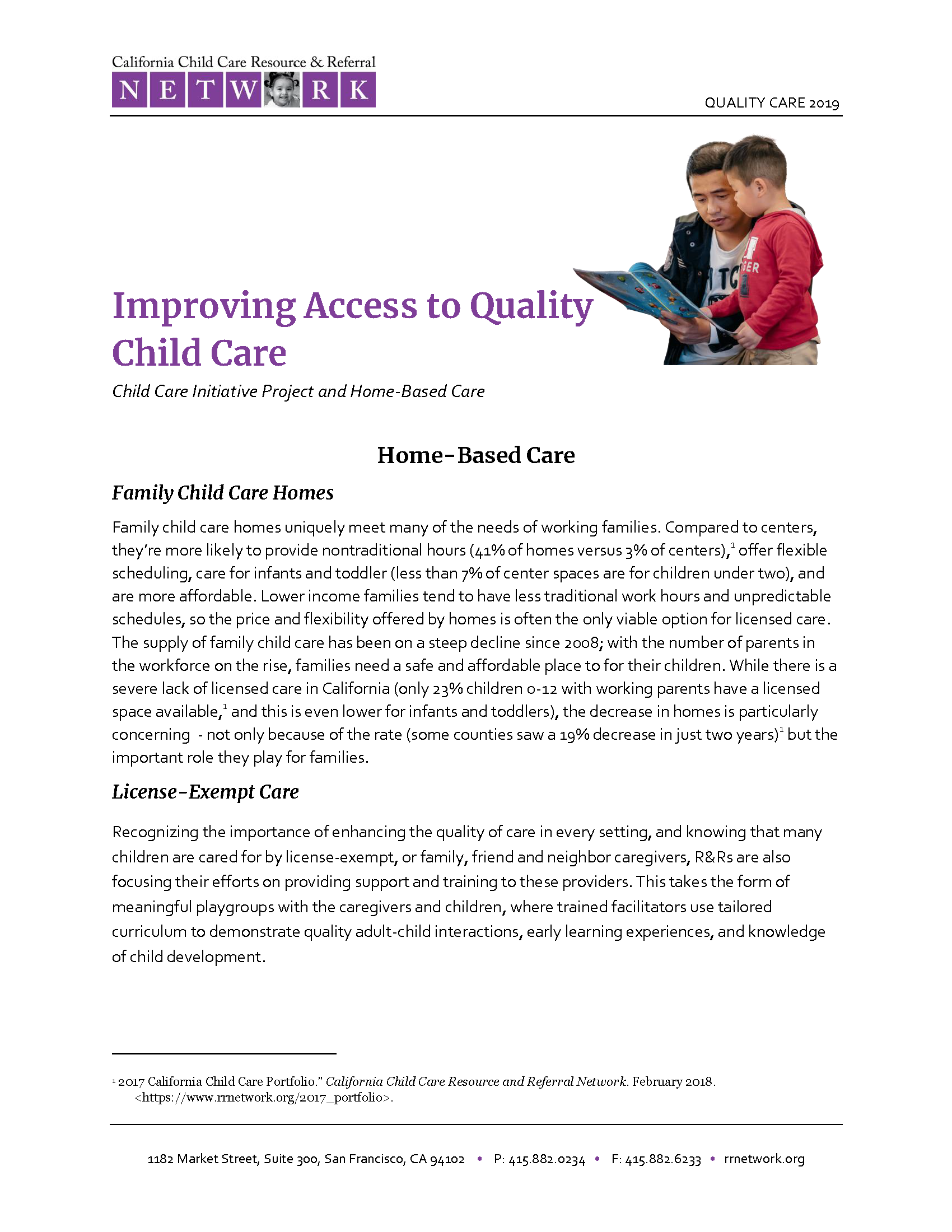 Improving Access to Quality Child Care