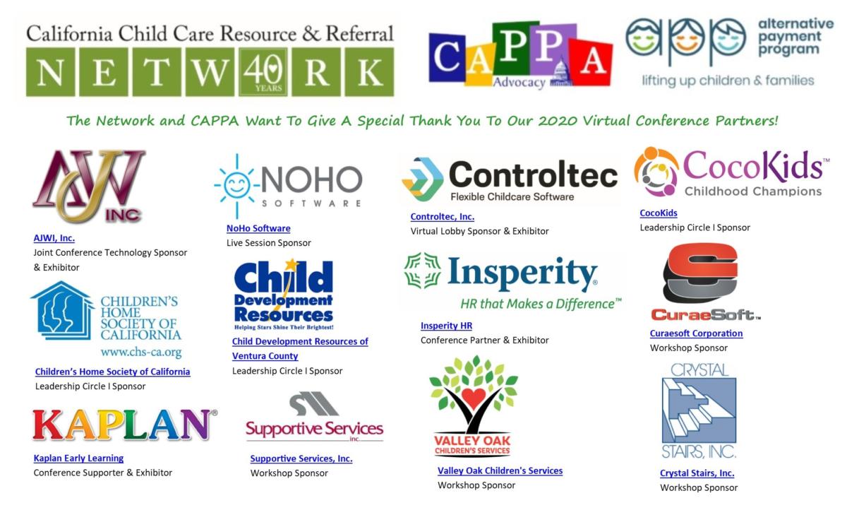 Thank you to all 2020 Virtual Conference Partners! | Image of Partner Logos